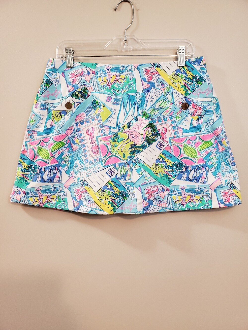 Lilly Pulitzer - Madison Skort "Pop Up Wish You Were Here" Postcard Print - M